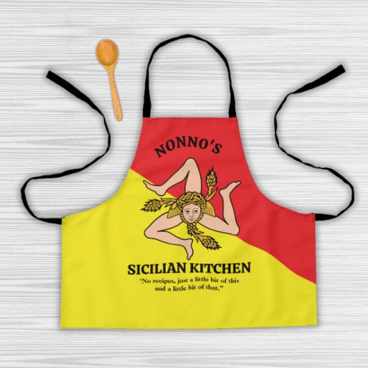 Fully Custom Wording Flag Sicily Sicilian Apron  エプロン