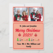 Fully Customisable 2 Photo Traditional Xmas Card (正面)