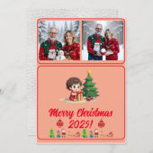 Fully Customisable 2 Photo Traditional Xmas Card (正面/裏面)