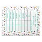 Fully Customizable Body Measurements Chart Notepad ノートパッド (正面)