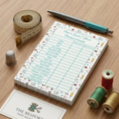 Fully Customizable Body Measurements Chart Notepad ポストイット