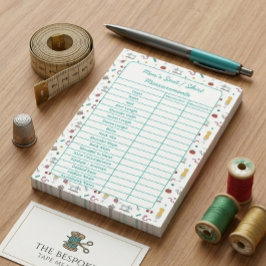 Fully Customizable Body Measurements Chart Notepad ポストイット