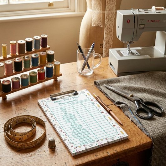 Fully Customizable Body Measurements Chart Notepad ポストイット