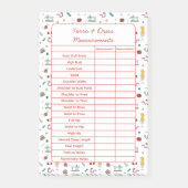 Fully Customizable Body Measurements Chart Notepad ポストイット (正面)