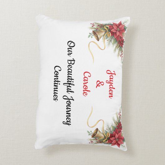 Fully Customizable First Christmas ornament アクセントクッション (裏面(縦))