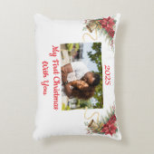 Fully Customizable First Christmas ornament アクセントクッション (正面(垂直))