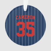 Fully Editable Colors Baseball Jersey Stripes Name オーナメント (正面)