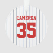 Fully Editable Colors Baseball Jersey Stripes Name オーナメント (正面)