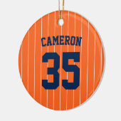 Fully Editable Colors Baseball Jersey Stripes Name セラミックオーナメント (左)
