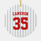 Fully Editable Colors Baseball Jersey Stripes Name セラミックオーナメント (正面)