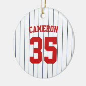 Fully Editable Colors Baseball Jersey Stripes Name セラミックオーナメント (左)