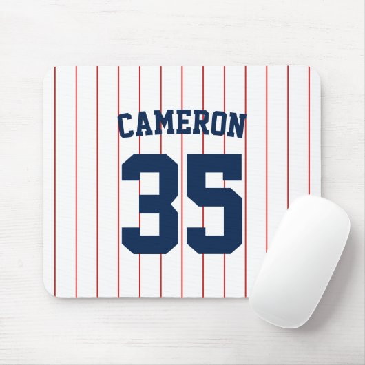 Fully Editable Colors Baseball Jersey Stripes Name マウスパッド (マウス)