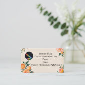 Fully editable Elegant Peach Floral Business Card 名刺 (スタンド正面)