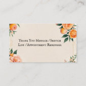 Fully editable Elegant Peach Floral Business Card 名刺 (裏面)