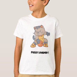 Fully loaded - a Funny Cat-Basketball  Tシャツ