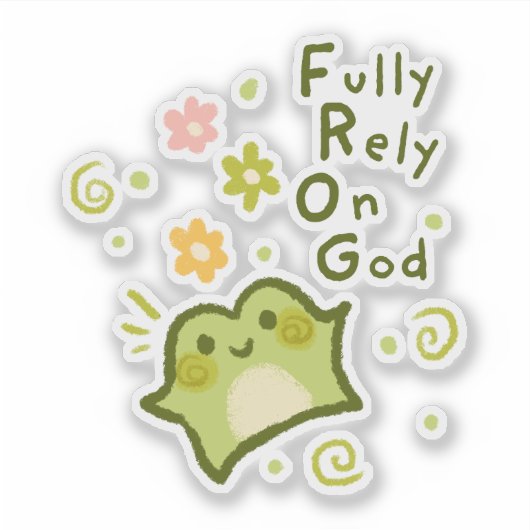 Fully Rely On God - Matcha The Frog シール (正面)