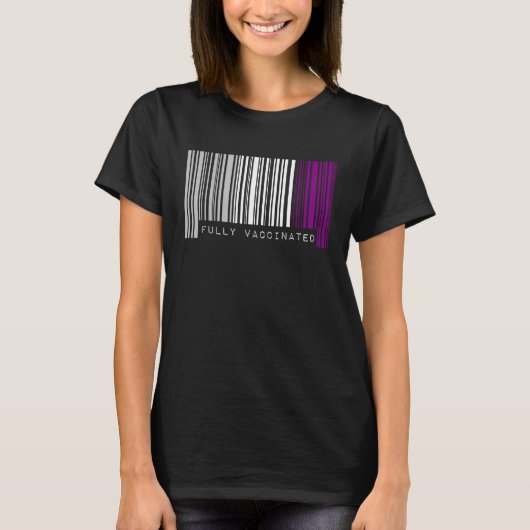 Fully Vaccinated Barcode Asexual Pride Flag Aesthe Tシャツ (正面)