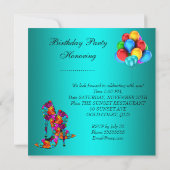 FUN ハイヒール靴の誕生日パーティー風船 招待状 (裏面)