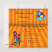 FUN ハイヒール靴 誕生日パーティー風船 3 招待状 (裏面)