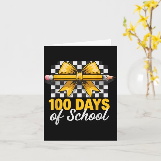 Fun 100 Days Teacher Celebration School Clroom Sty カード (黄色い花)