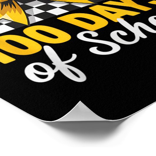 Fun 100 Days Teacher Celebration School Clroom Sty ポスター (角)