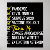 Fun 14th Birthday Gift 14 Years Old Quarantine 202 ポスター (正面)