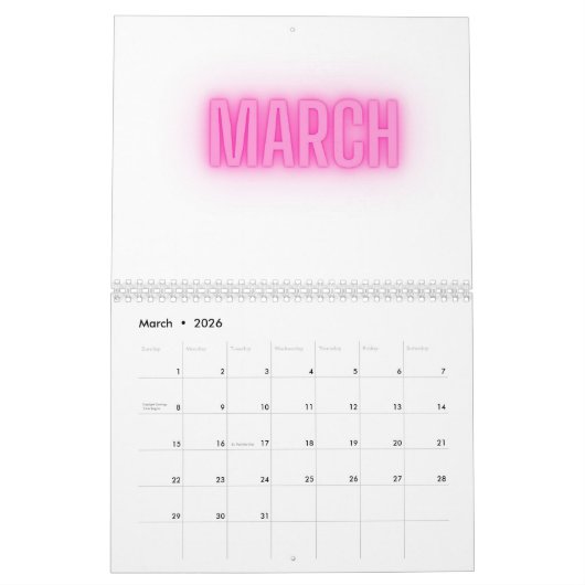 Fun 2026 calendar カレンダー (3月 2026)