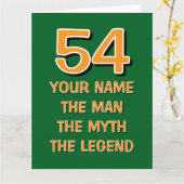 Fun 54th Birthday card | The man myth legend カード (黄色い花)