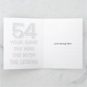 Fun 54th Birthday card | The man myth legend カード (内部)