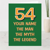 Fun 54th Birthday card | The man myth legend カード (正面)