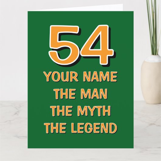 Fun 54th Birthday card | The man myth legend カード (正面)