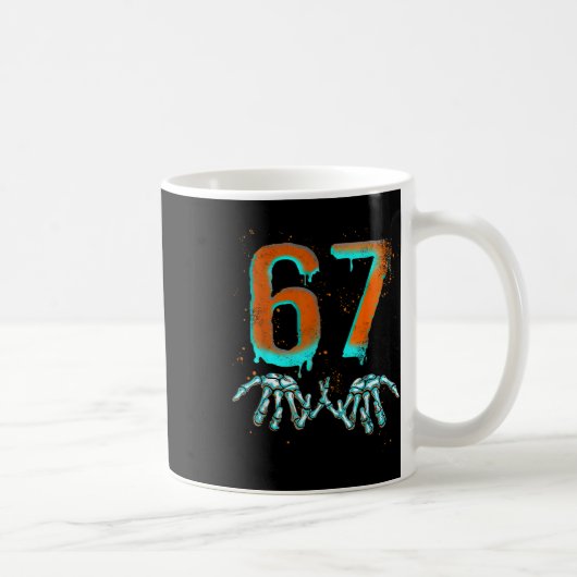 Fun 67 Meme Halloween Skeleton  コーヒーマグカップ (右)