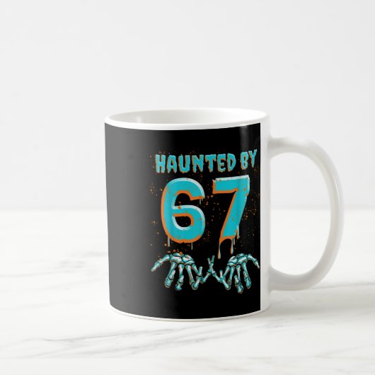 Fun 67 Meme Halloween Skeleton Hand Haunted  コーヒーマグカップ (右)