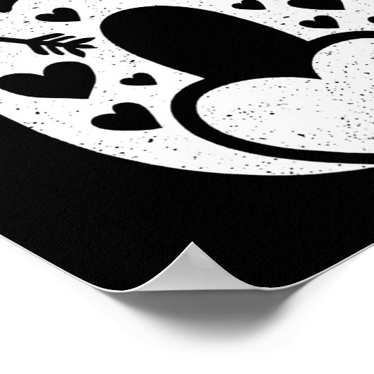 Fun 67 Number 6-7 6 7 Matching Valentine Six Seven ポスター (角)