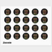 Fun 67 Six Seven Squad Meme Christmas Ugly Sweater ラウンドシール (シート)