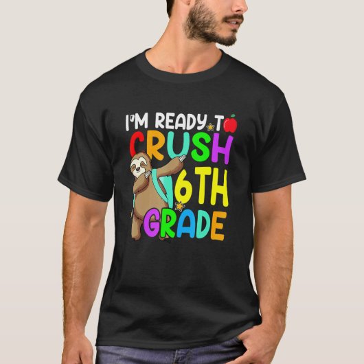 Fun 6th Fourth Grade Dabbing Sloth Back To School  Tシャツ (正面)