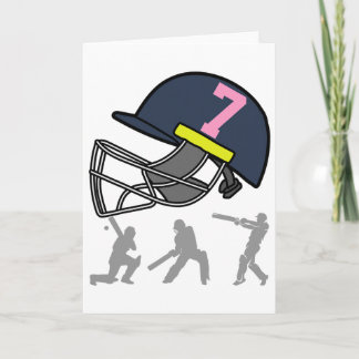 Fun 7th Birthday Cricket Player Boys Kids 7 Year O カード