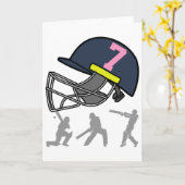 Fun 7th Birthday Cricket Player Boys Kids 7 Year O カード (黄色い花)