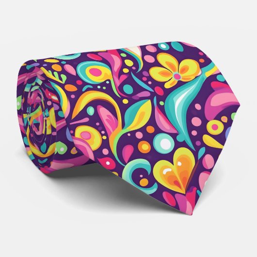 Fun 90s style tiled pattern ネクタイ (ロール)