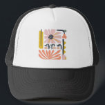 Fun abstract flower garden peach and pink キャップ<br><div class="desc">Funky and fun,  abstract flowers</div>