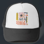 Fun abstract flower garden peach and pink キャップ<br><div class="desc">Funky and fun,  abstract flowers</div>