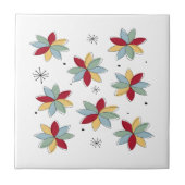 Fun Abstract Scandi Flowers Mid Century Modern タイル (正面)