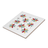 Fun Abstract Scandi Flowers Mid Century Modern タイル (側面)