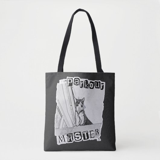Fun Active Parkour Master Punk Kitty Design トートバッグ (正面)