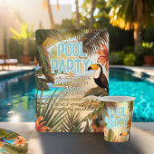 Fun Adult Tiki Toucan Tropical Pool Party 紙コップ