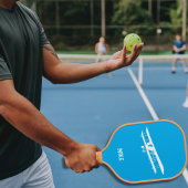 Fun Airplane Simple Monogrammed Blue Aviation ピックルボールラケット