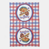 Fun American as Baseball & Apple Pie  キッチンタオル (縦)
