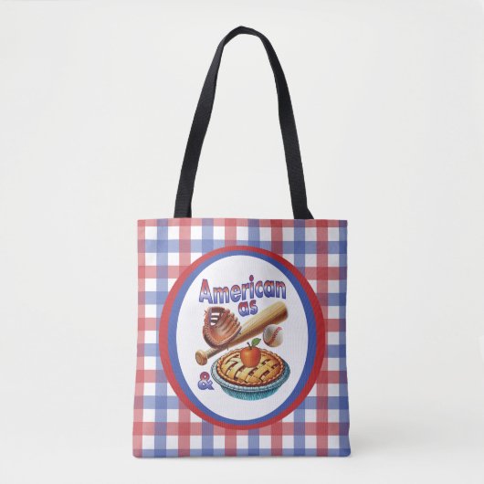 Fun American as Baseball & Apple Pie トートバッグ (正面)