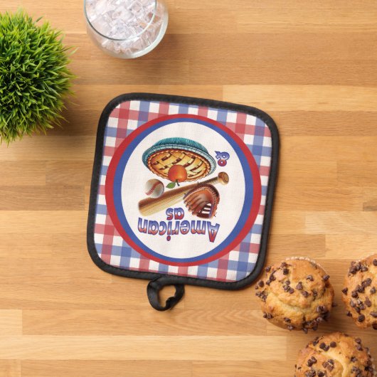 Fun American as Baseball & Apple Pie  鍋敷き (トップダウン)