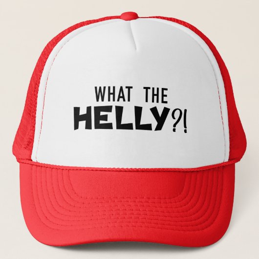 Fun And Catchy "What The Helly?!' Trucker Hat キャップ (正面)